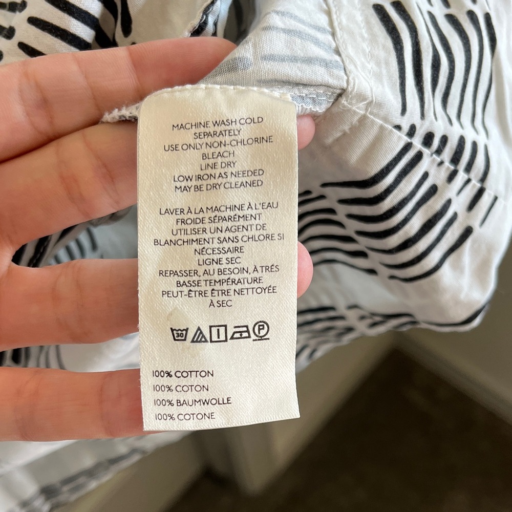 Maeve White & Black Cotton Dress - Size L - Picture 3 of 7
